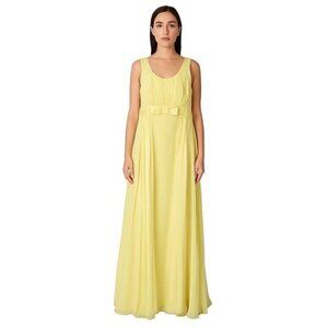 VINTAGE 1960's Butter yellow Grecian Empire maxi long‎ gown dress